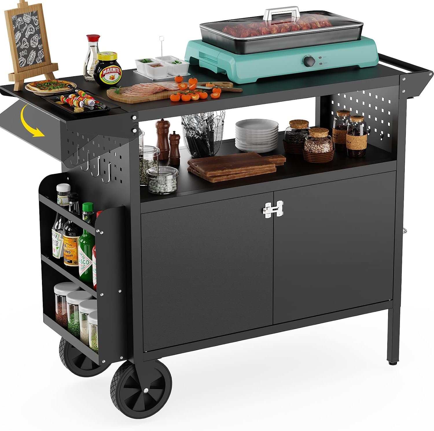 Kitchen Gadgets Storage - Уличный стол-тележка для гриля с местом