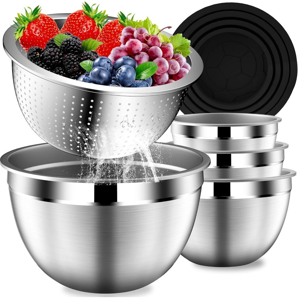 Stainless Steel Strainer - Набор мисок для смешивания с крышками,