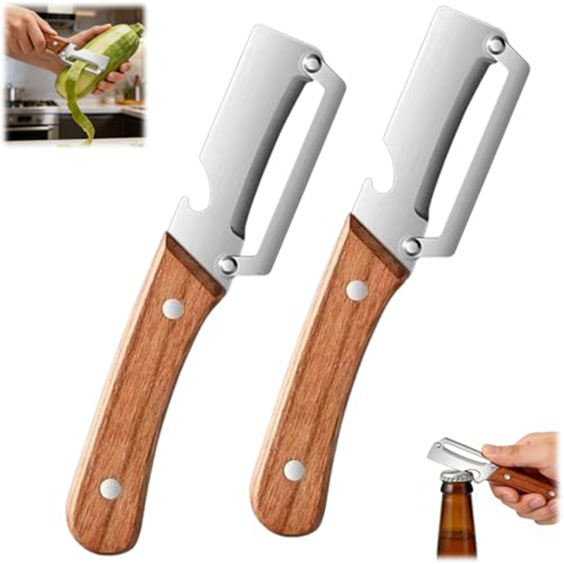 Kitchen Gadgets In - Овощечистка из нержавеющей стали с деревянной